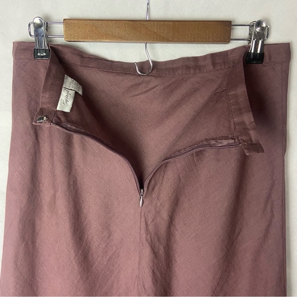 Lightweight 100% Linen Elegant Mauve Maxi Skirt - Picture 5 of 6
